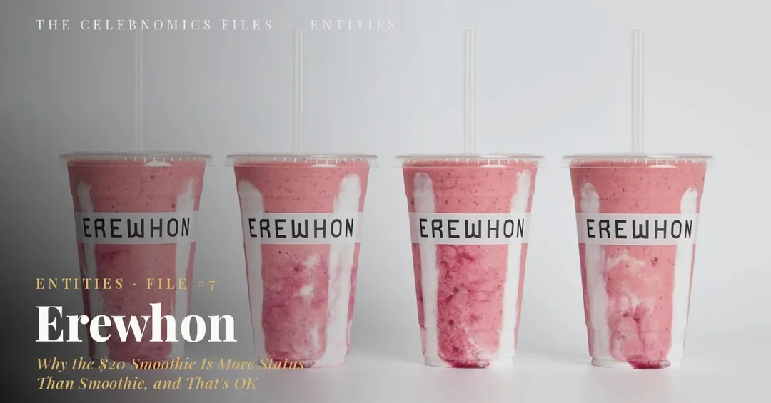 A series of strawberry smoothies from Erewhon
