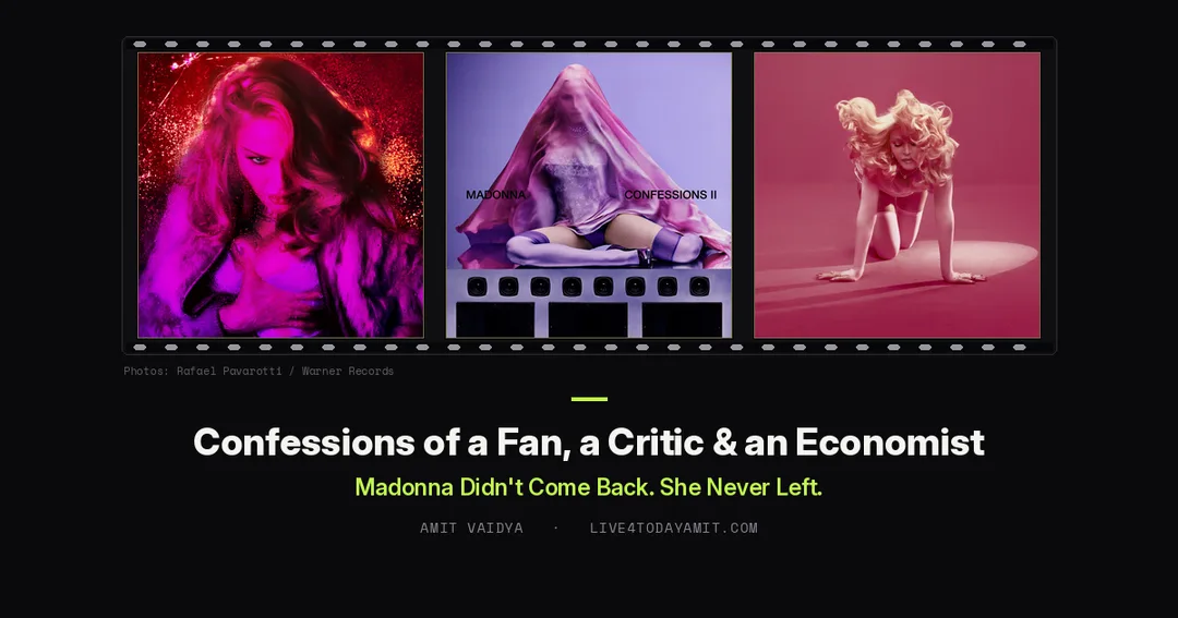 Press photos of Madonna for Confessions II era and album cover of Confessions II