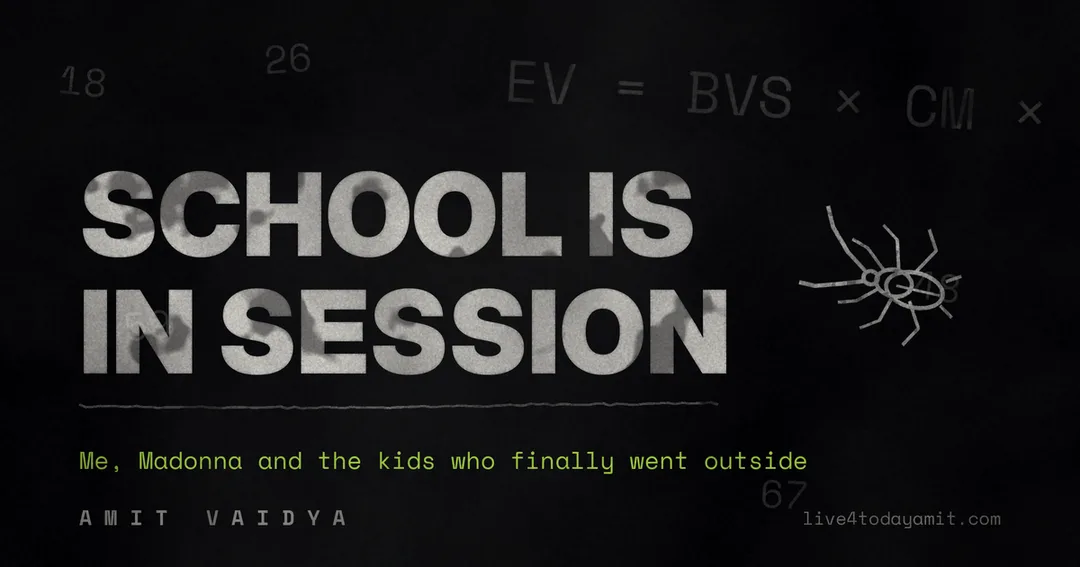 School Is In Session Banner - Artwork of EV Model of Celebnnomics, Cockroach and explaining Madonna