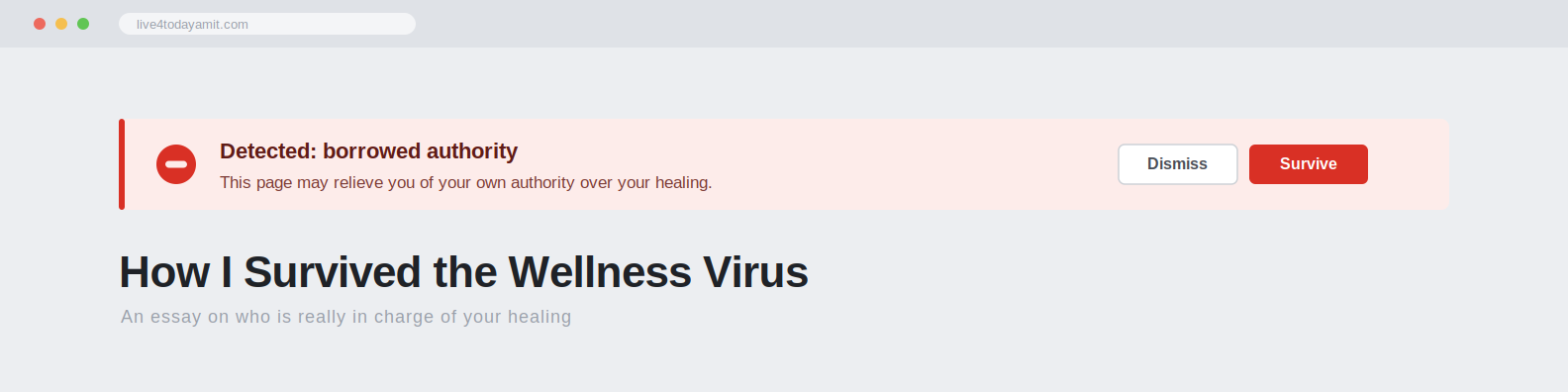 How I Survived the Wellness Virus